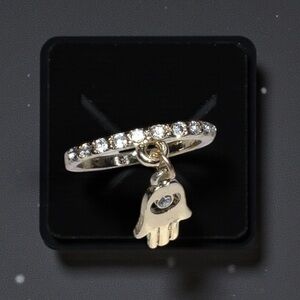 Gold Hamsa Charm Ring